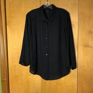 AB Studio Black flowy blouse, size Large